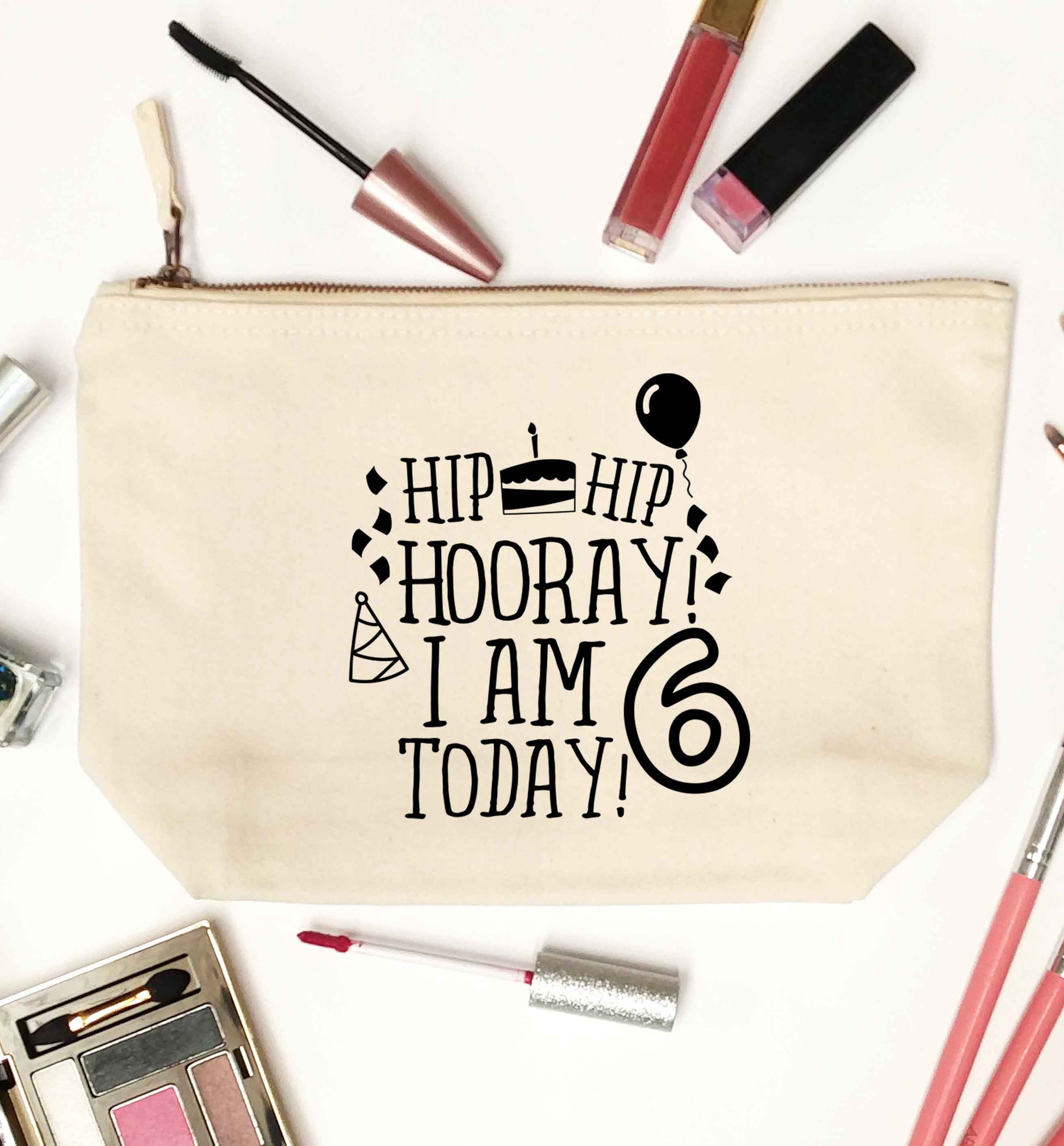 Hip hip hooray I am six today! natural makeup bag