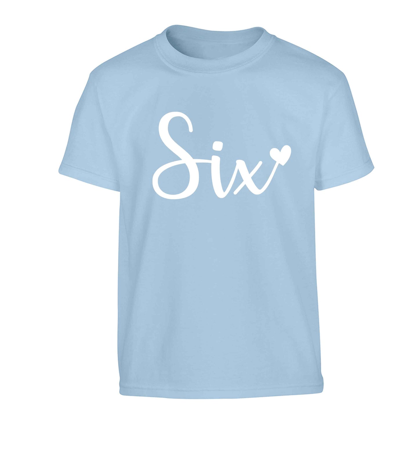 Six and heart! Children's light blue Tshirt 12-13 Years