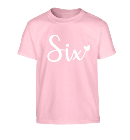 Six and heart! Children's light pink Tshirt 12-13 Years