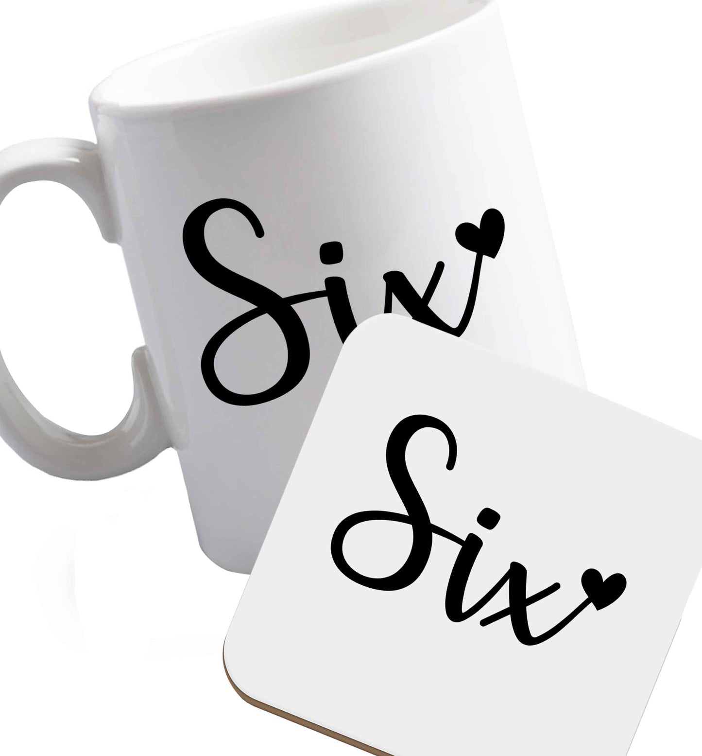 10 oz Favourite Type Pan Pancake ceramic mug and coaster set right handed