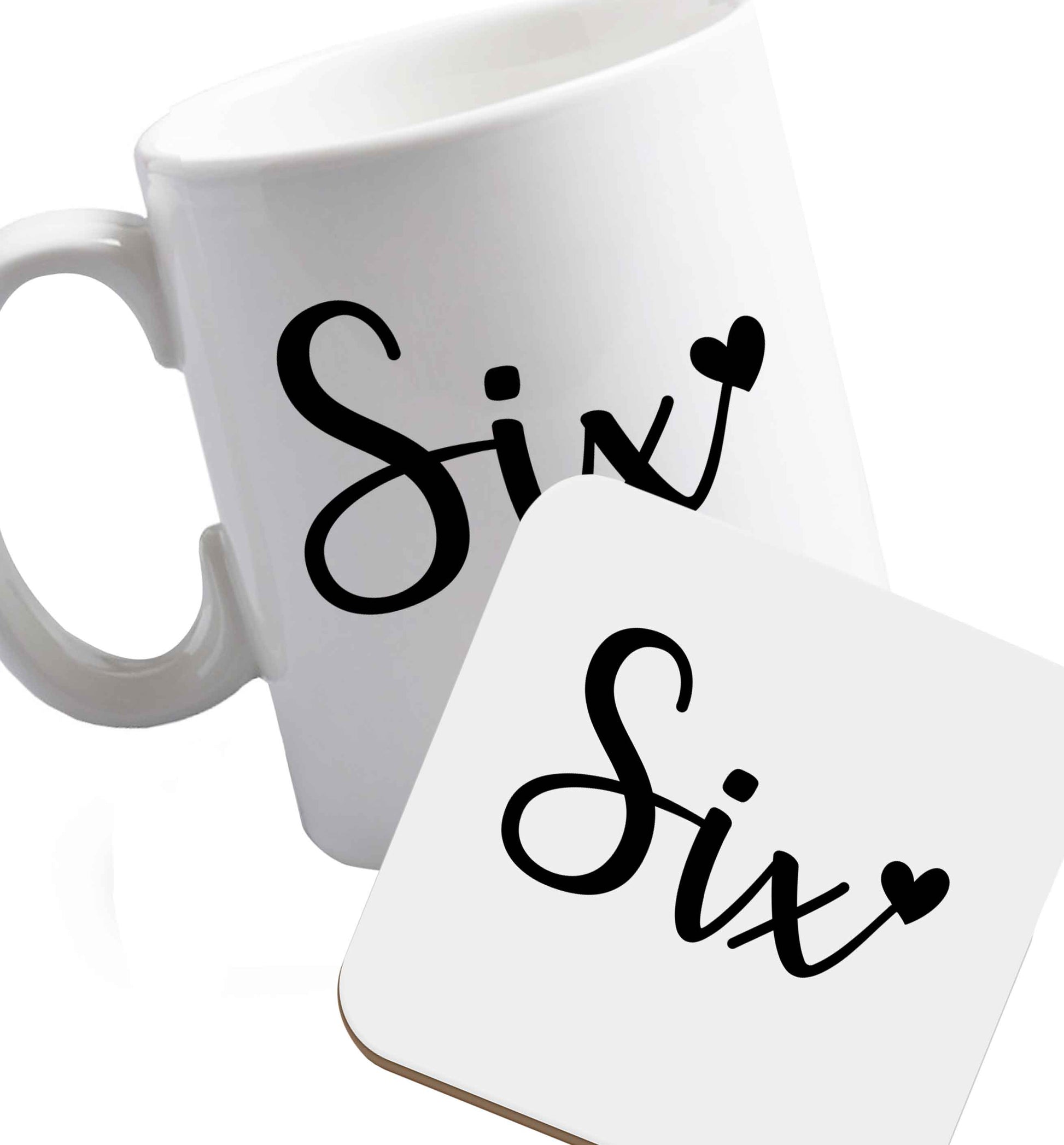 10 oz Favourite Type Pan Pancake ceramic mug and coaster set right handed