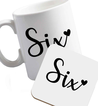 10 oz Favourite Type Pan Pancake ceramic mug and coaster set right handed