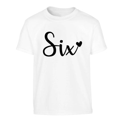Six and heart! Children's white Tshirt 12-13 Years