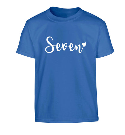 Seven and heart Children's blue Tshirt 12-13 Years
