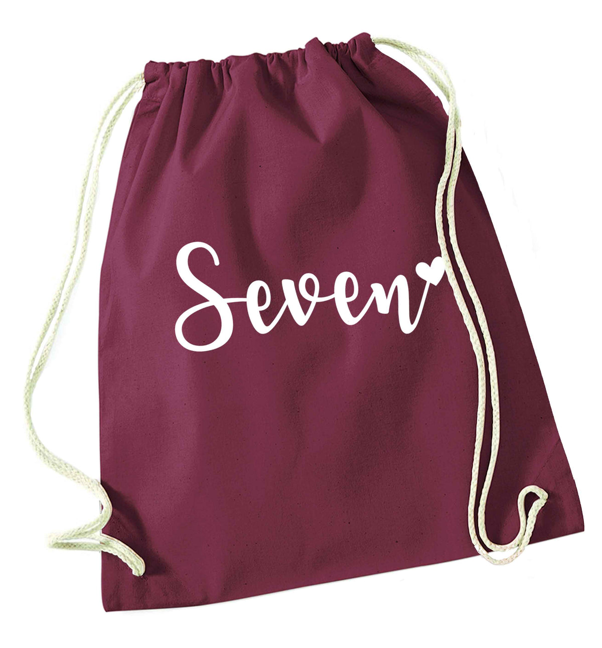 Seven and heart maroon drawstring bag