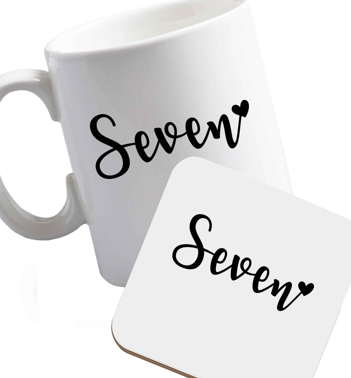 10 oz Favourite Type Pan Pancake ceramic mug and coaster set right handed