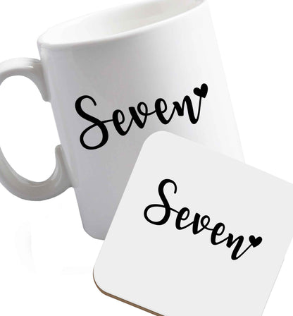 10 oz Favourite Type Pan Pancake ceramic mug and coaster set right handed