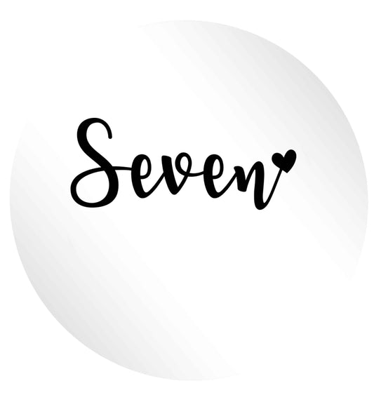 Seven and heart 24 @ 45mm matt circle stickers