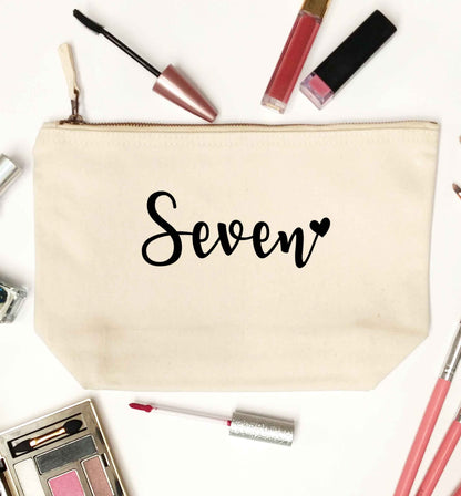 Seven and heart natural makeup bag
