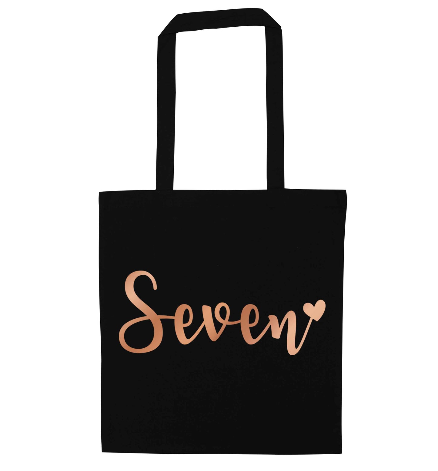 Seven rose gold black tote bag