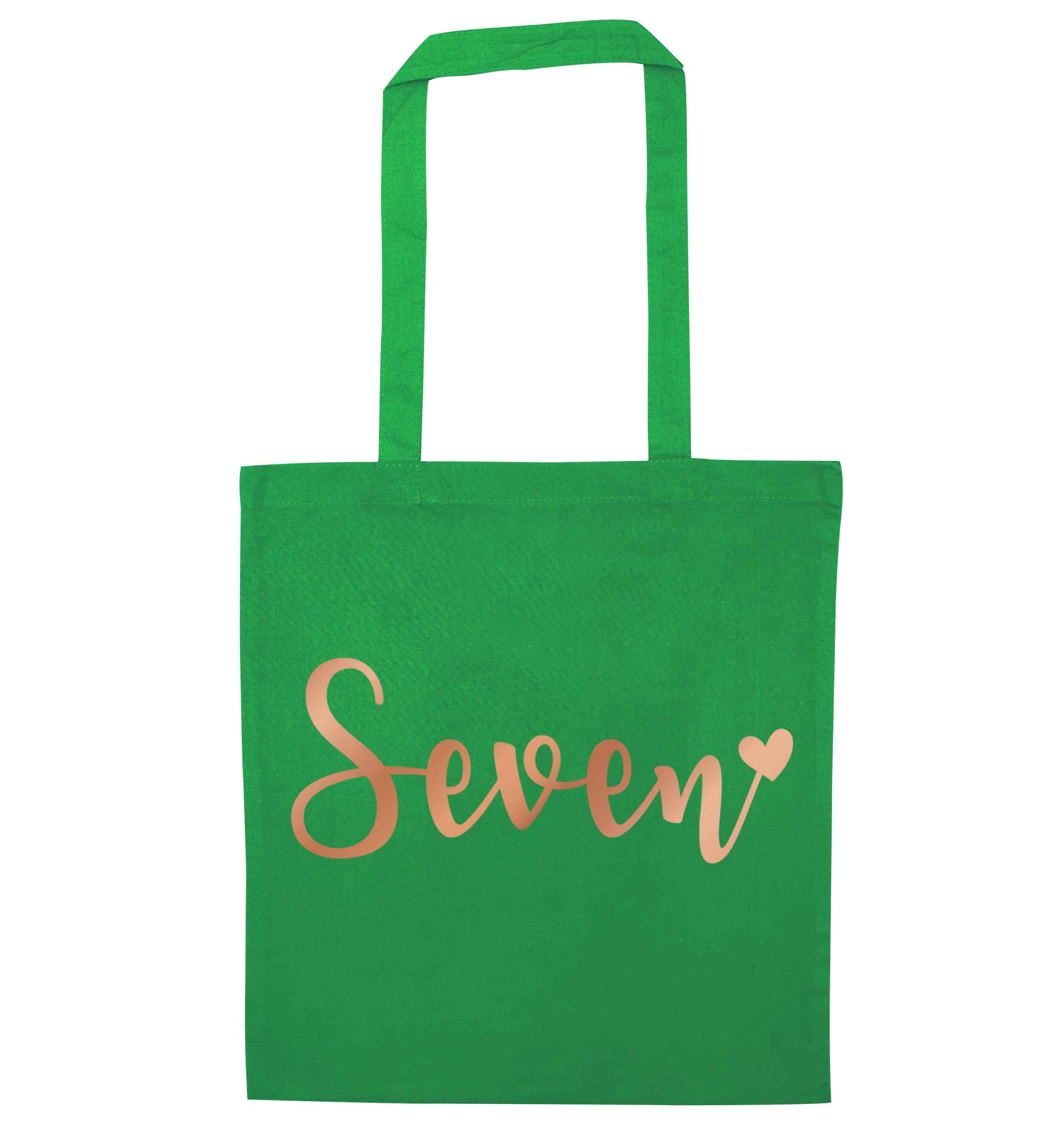 Seven rose gold green tote bag