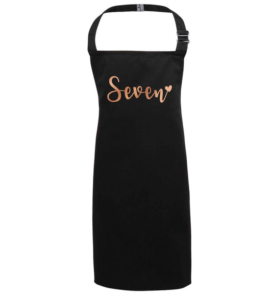 Seven rose gold black apron 7-10 years