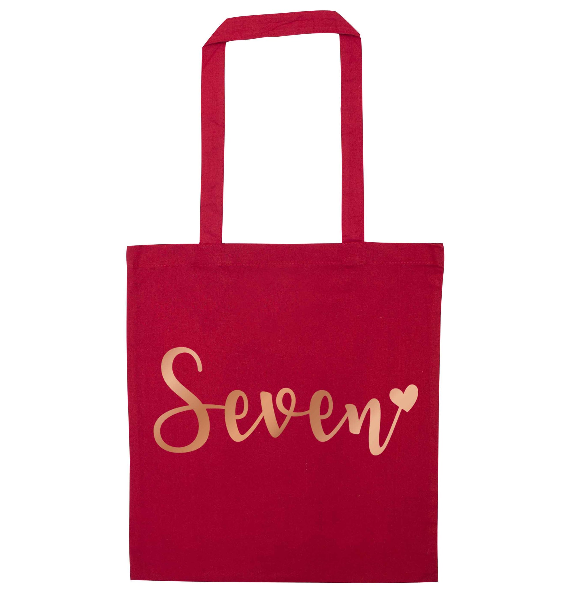 Seven rose gold red tote bag