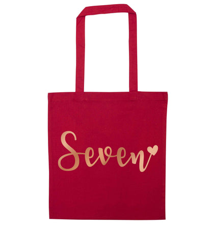 Seven rose gold red tote bag