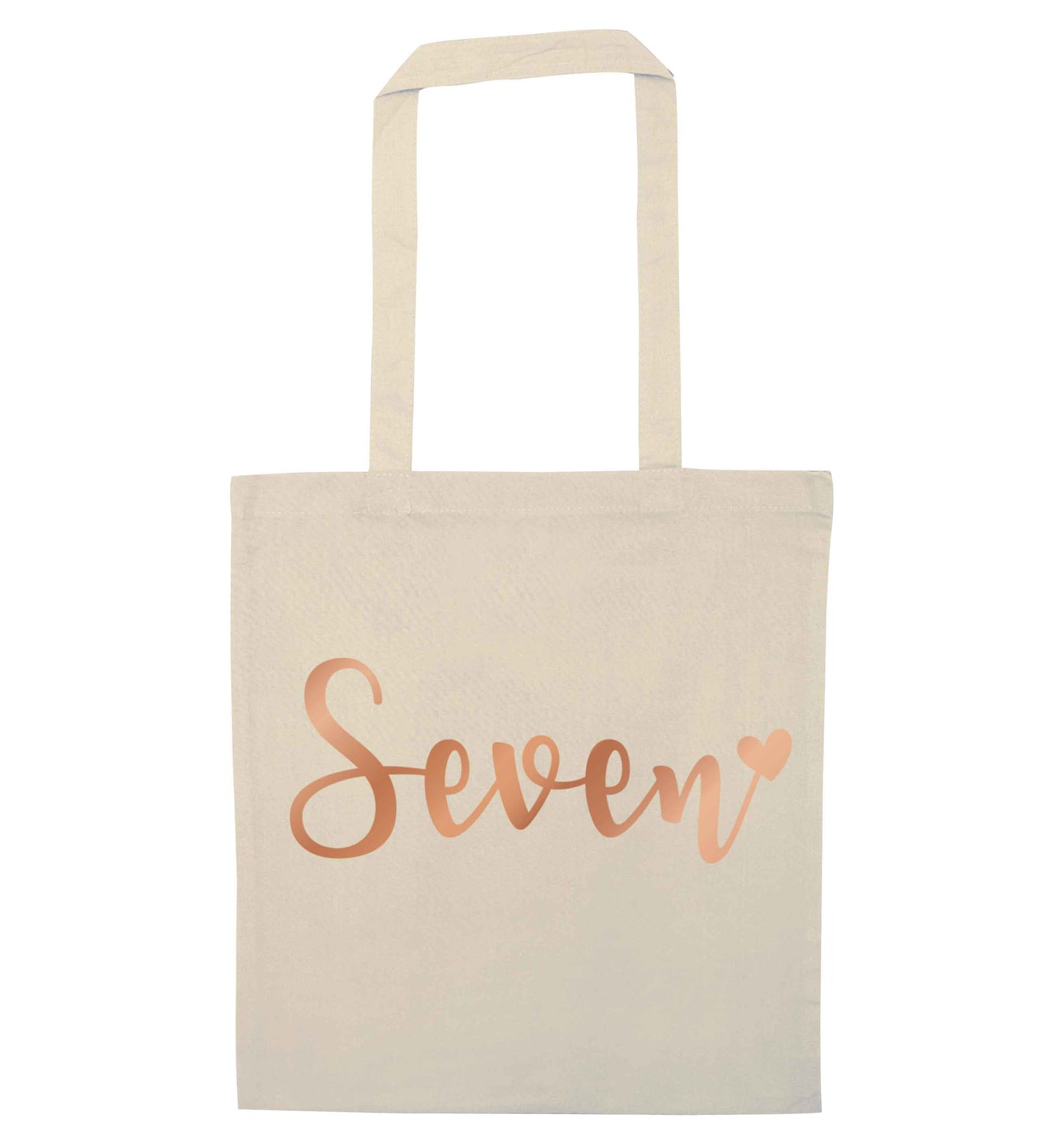 Seven rose gold natural tote bag
