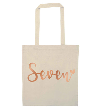 Seven rose gold natural tote bag