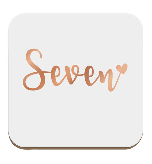 Seven rose gold set of four coasters