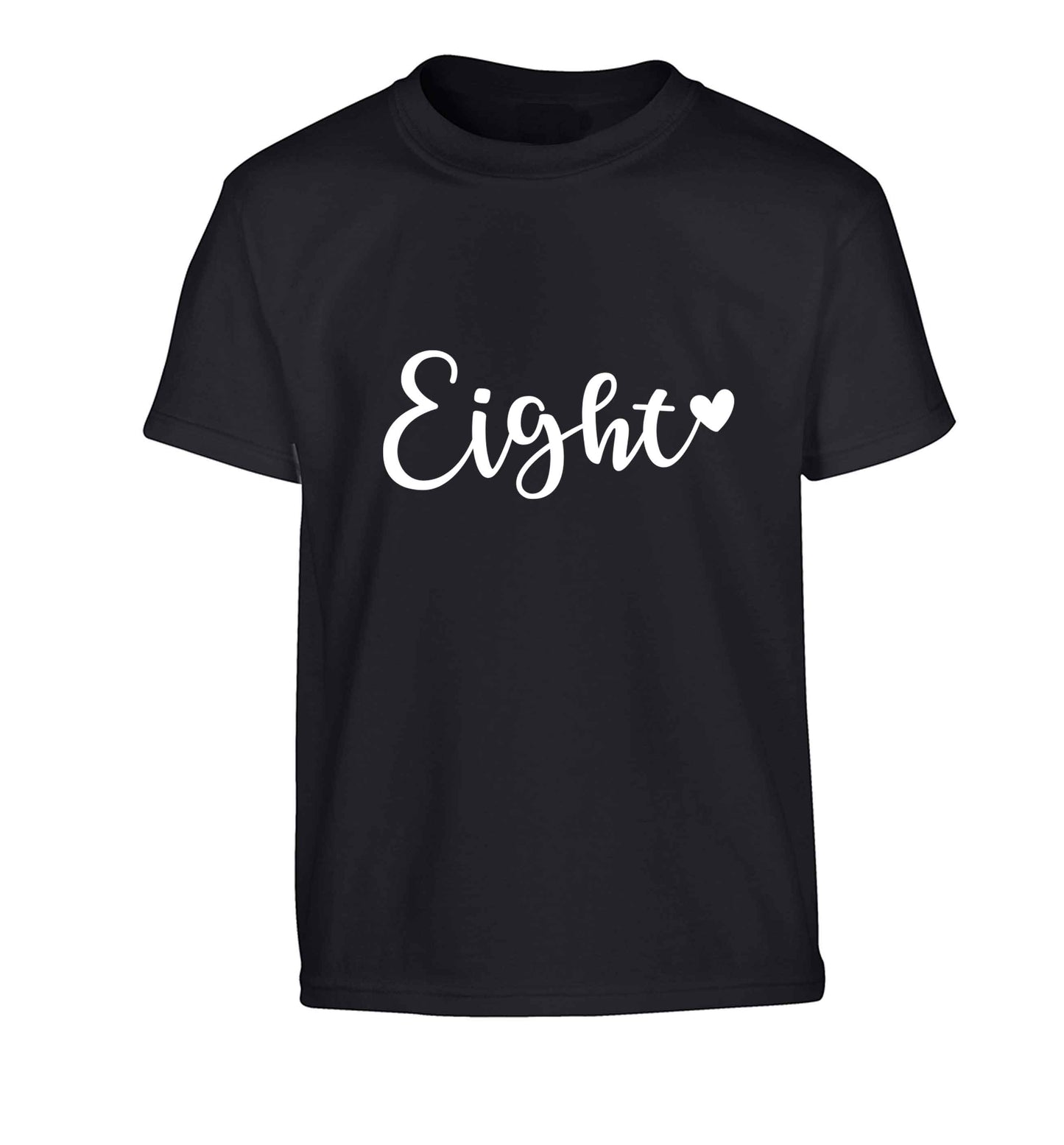 Eight and heart Children's black Tshirt 12-13 Years