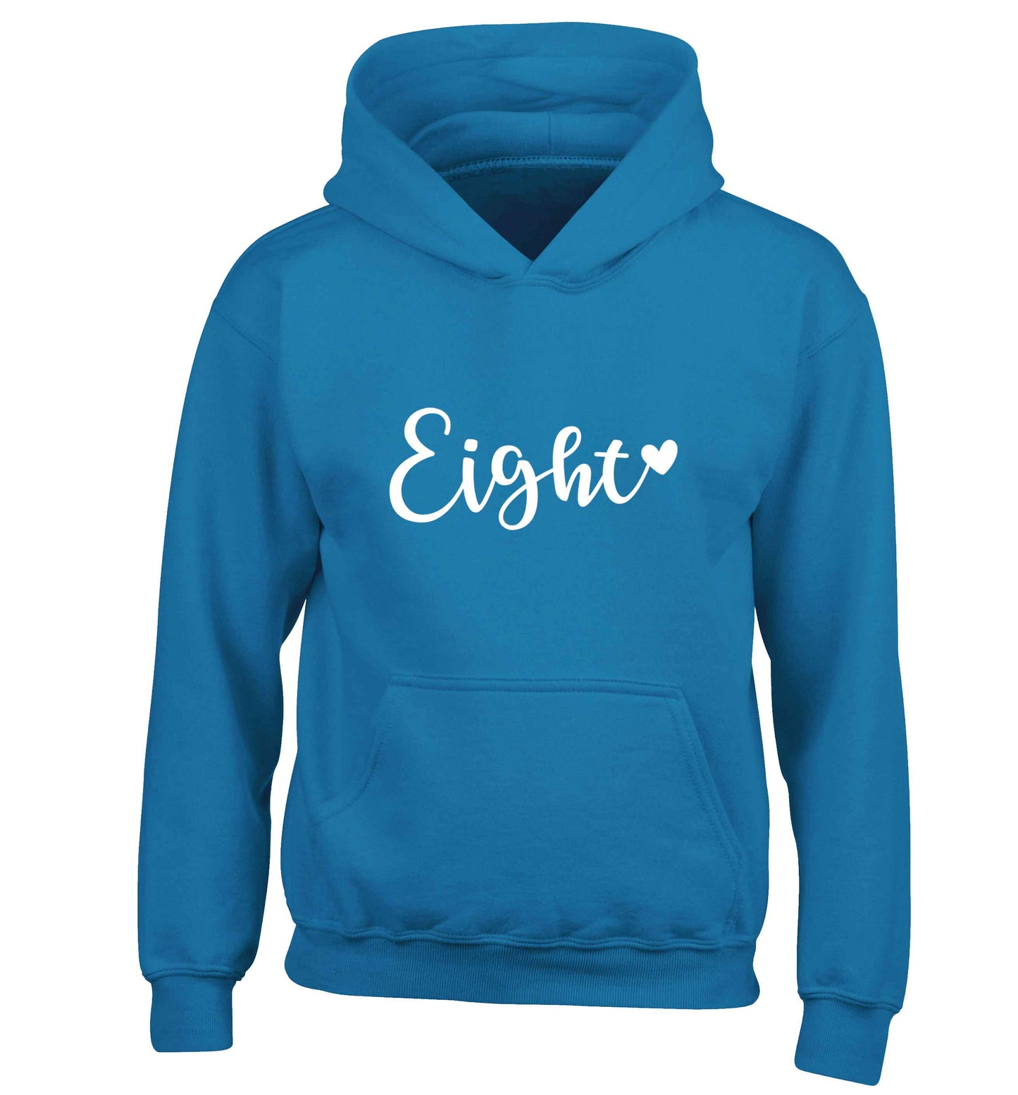 Eight and heart children's blue hoodie 12-13 Years