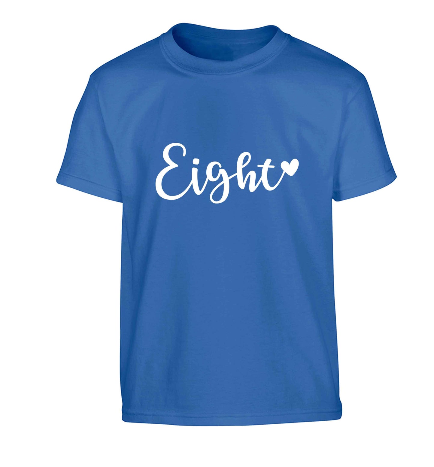 Eight and heart Children's blue Tshirt 12-13 Years