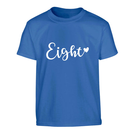 Eight and heart Children's blue Tshirt 12-13 Years