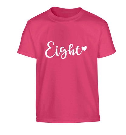 Eight and heart Children's pink Tshirt 12-13 Years