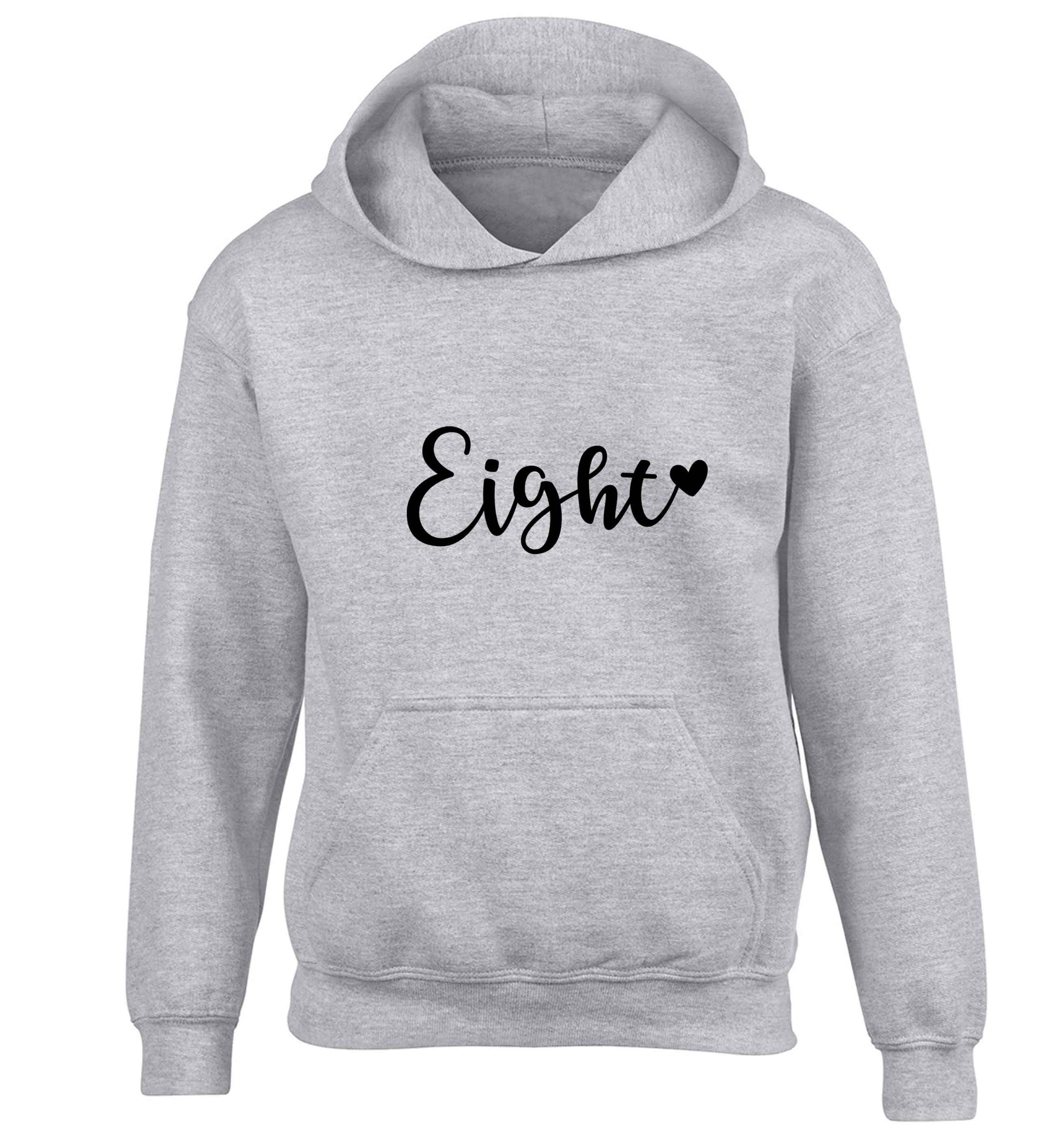 Eight and heart children's grey hoodie 12-13 Years