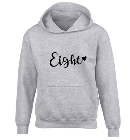 Eight and heart children's grey hoodie 12-13 Years