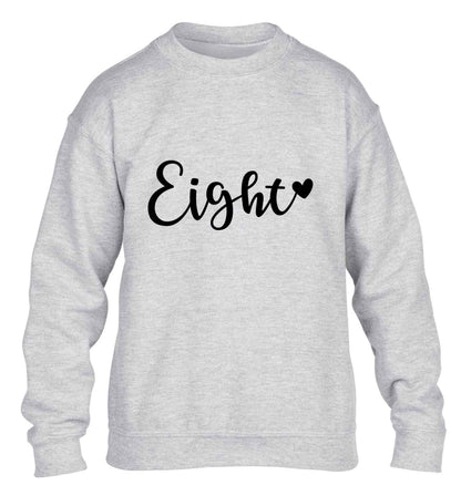 Eight and heart children's grey sweater 12-13 Years