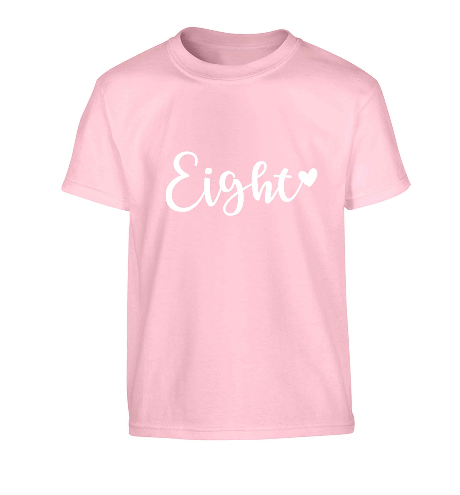 Eight and heart Children's light pink Tshirt 12-13 Years