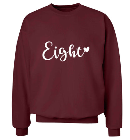 Eight and heart adult's unisex maroon sweater 2XL