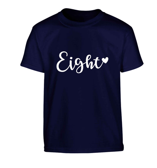 Eight and heart Children's navy Tshirt 12-13 Years