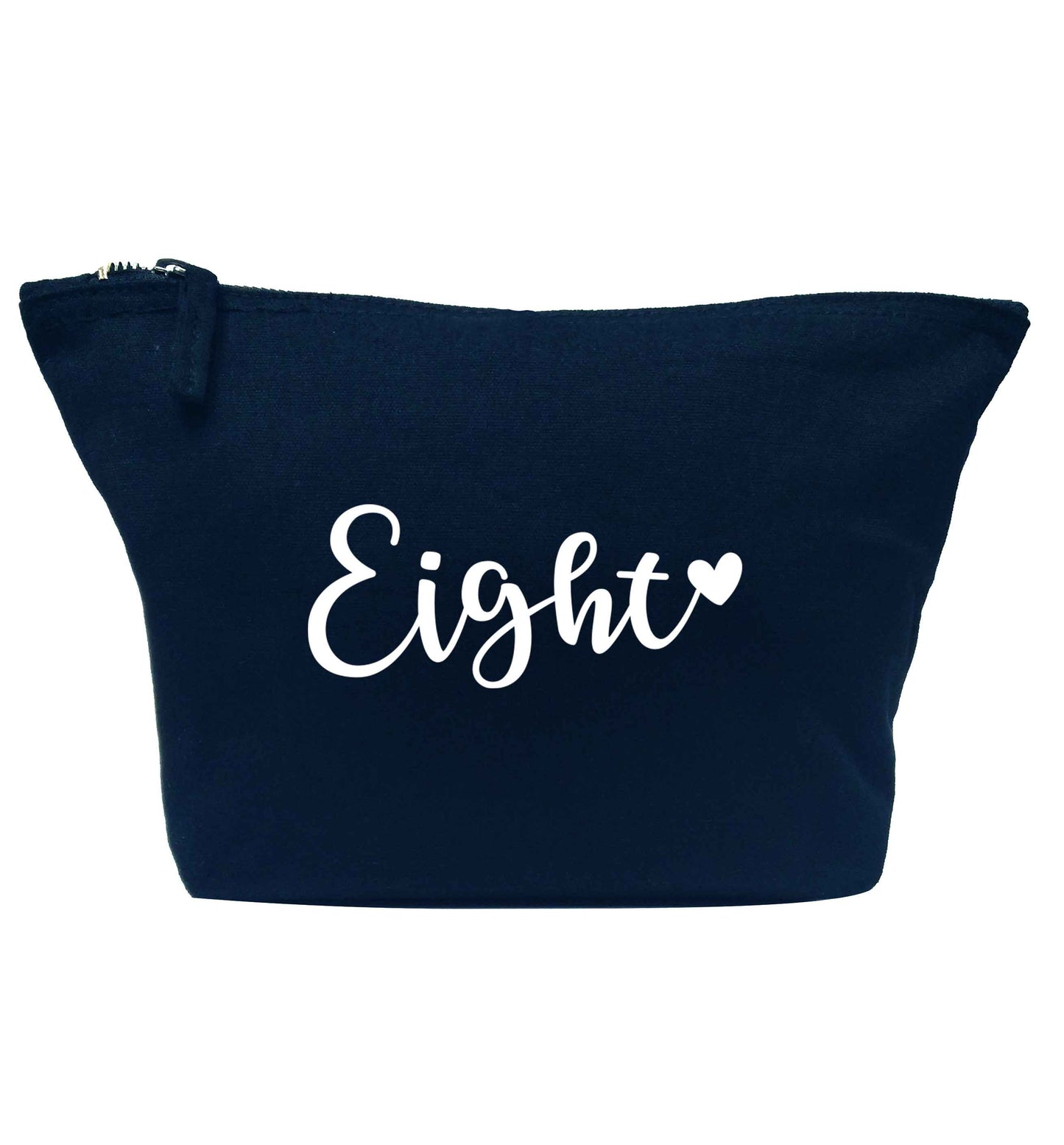 Eight and heart navy makeup bag