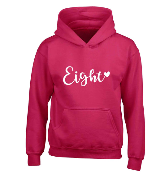 Eight and heart children's pink hoodie 12-13 Years