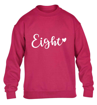 Eight and heart children's pink sweater 12-13 Years