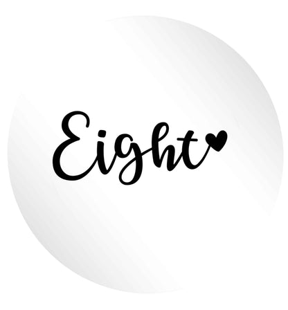 Eight and heart 24 @ 45mm matt circle stickers