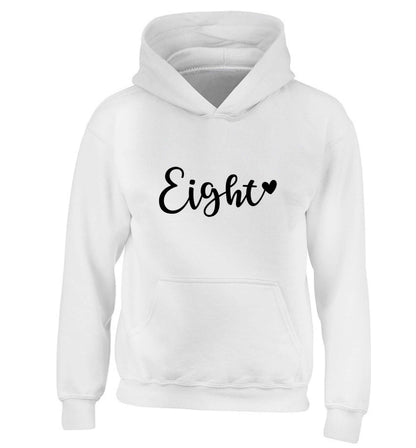 Eight and heart children's white hoodie 12-13 Years