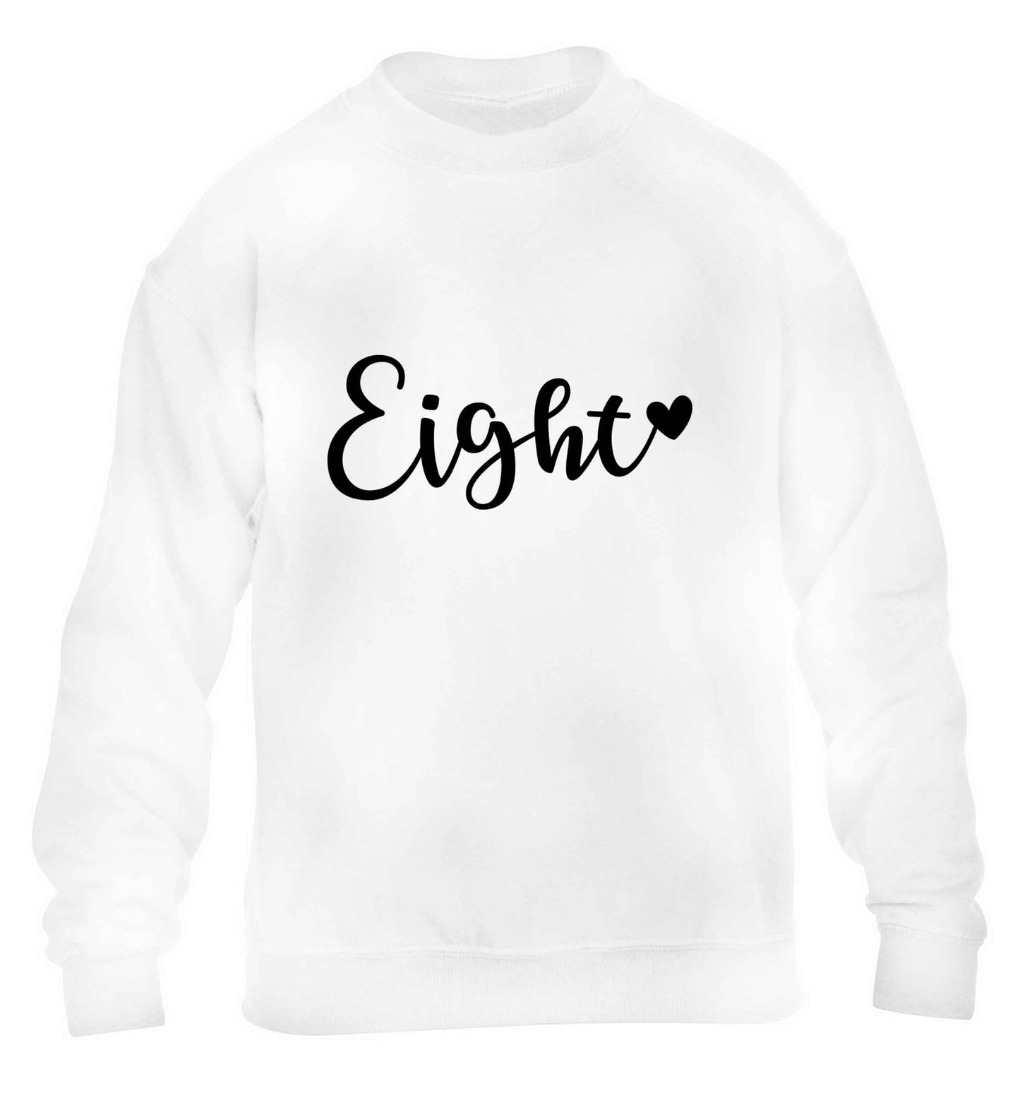 Eight and heart children's white sweater 12-13 Years
