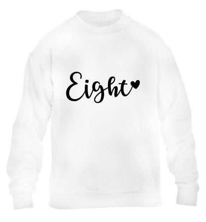 Eight and heart children's white sweater 12-13 Years
