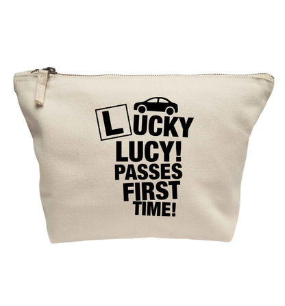 Personalised Lucky passes first time | Makeup / wash bag