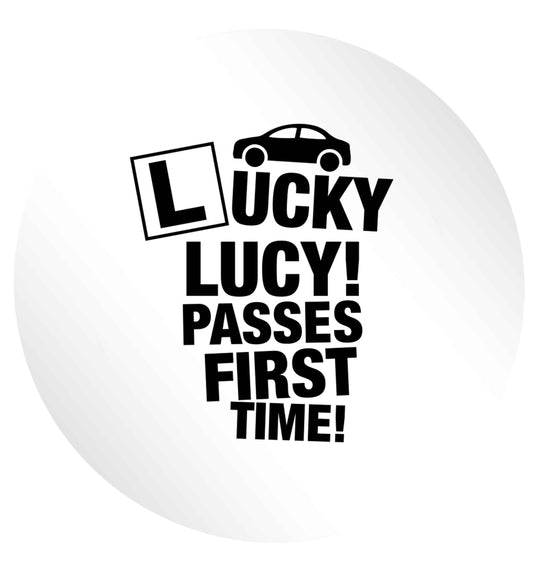 Personalised Lucky passes first time 24 @ 45mm matt circle stickers