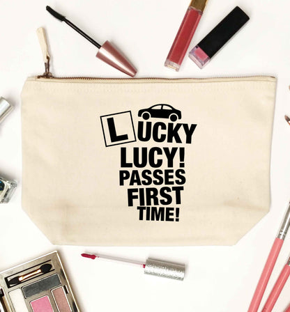 Personalised Lucky passes first time natural makeup bag