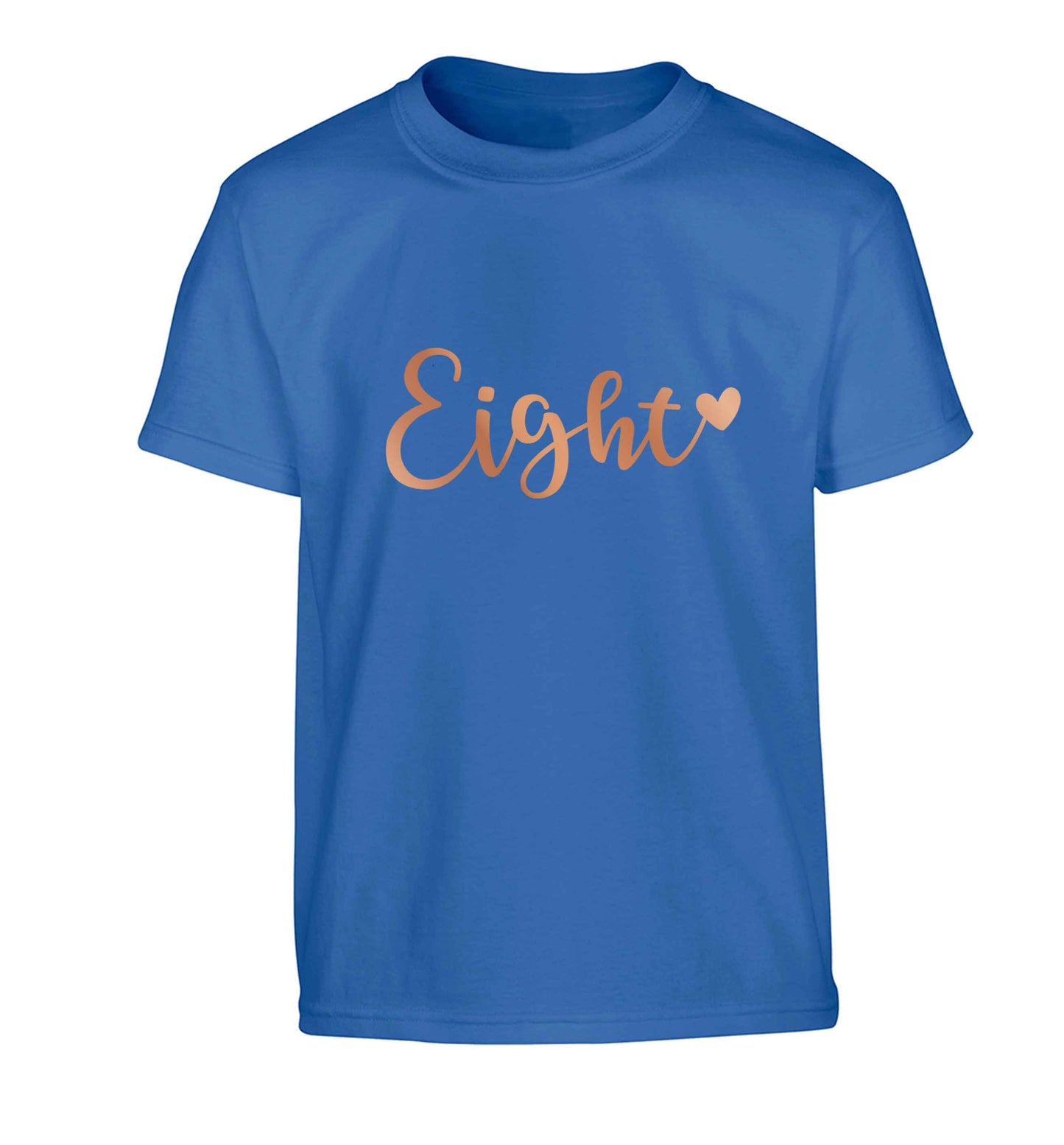 Eight rose gold Children's blue Tshirt 12-13 Years