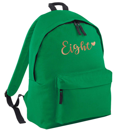 Eight rose gold green adults backpack