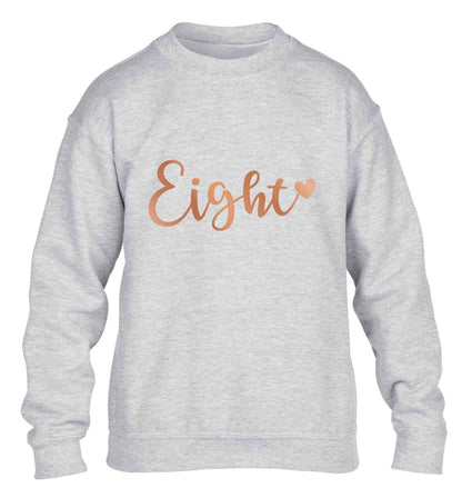 Eight rose gold children's grey sweater 12-13 Years