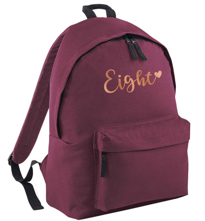 Eight rose gold black adults backpack