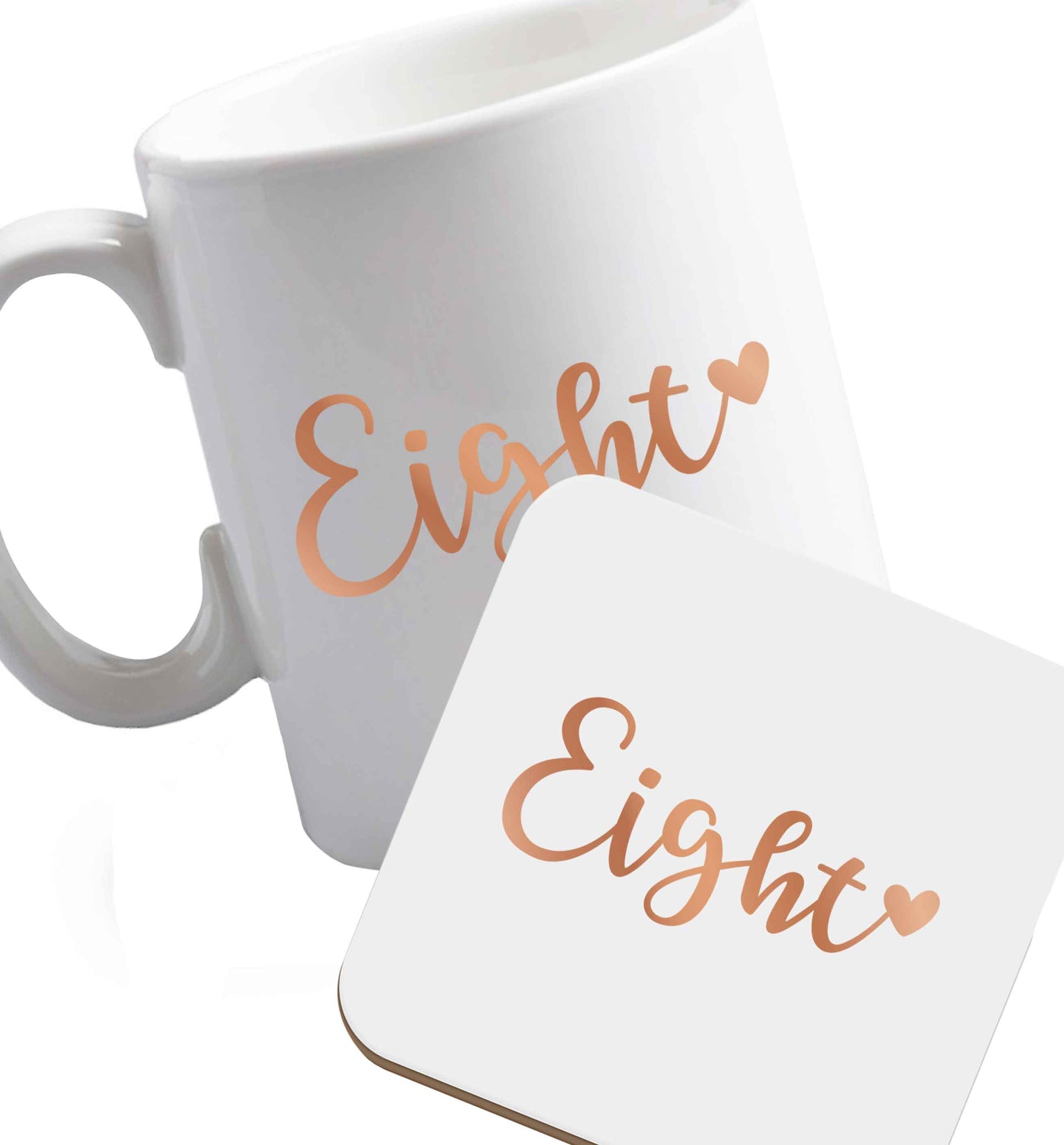 10 oz Favourite Type Pan Pancake ceramic mug and coaster set right handed