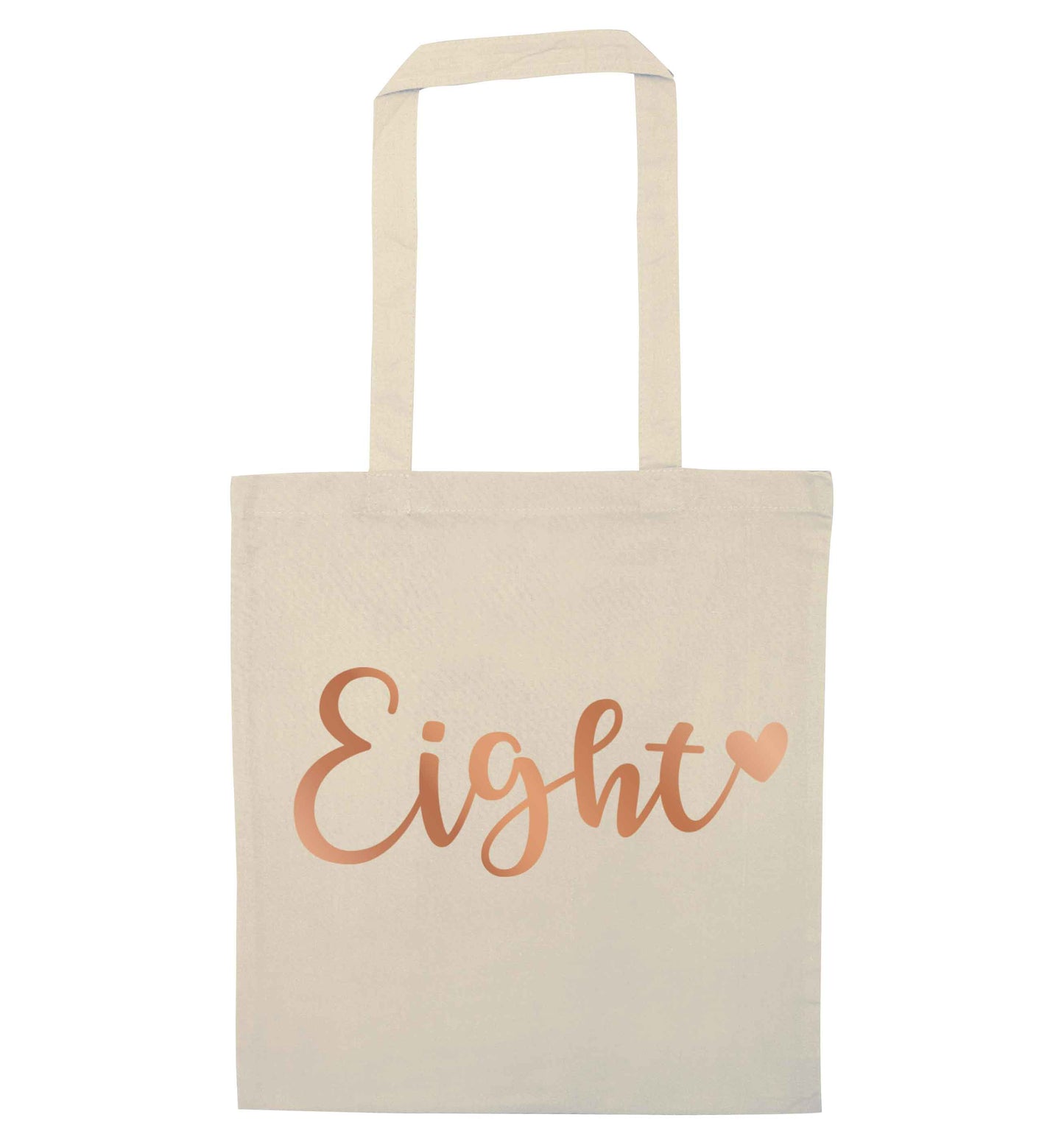 Eight rose gold natural tote bag