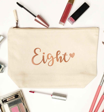 Eight rose gold natural makeup bag
