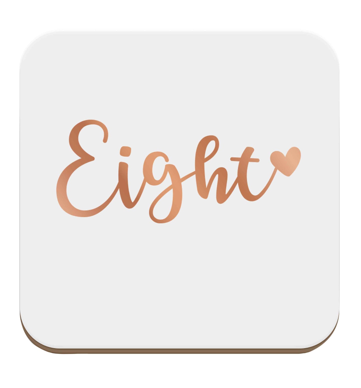 Eight rose gold set of four coasters